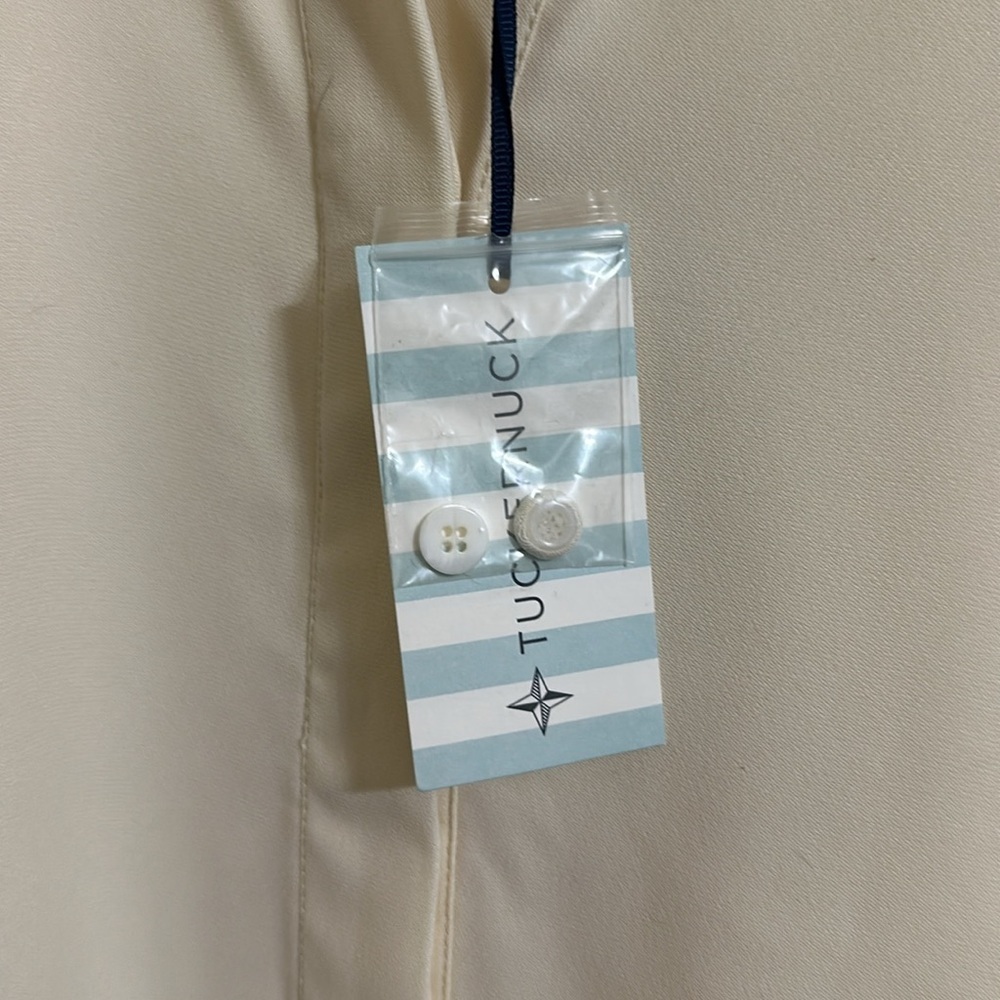 NWT TuckerNuck Women’s Ivory Silk Royal Shirt Dress - Picture 4 of 5